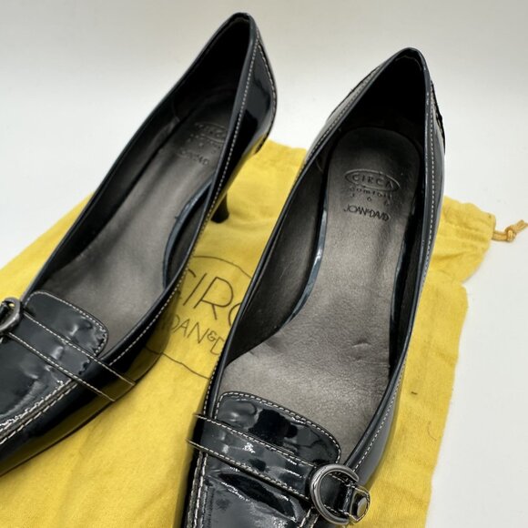 Circa Joan & David Womens Black Patent Leather Pointed Toe Heels Size 8 - Picture 2 of 8